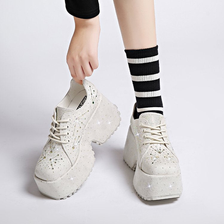 Height Increasing Insole Women's Shoes Platform Super-high Heels Deep Mouth Fashion
