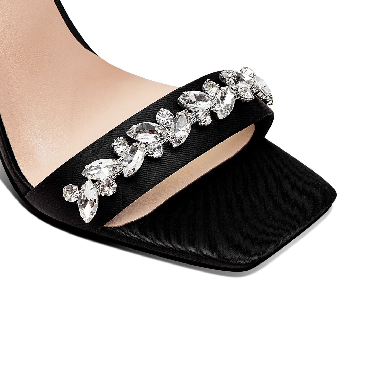 Bejweled Band Open Toe Ankle Strap Icicle Stiletto Sandals